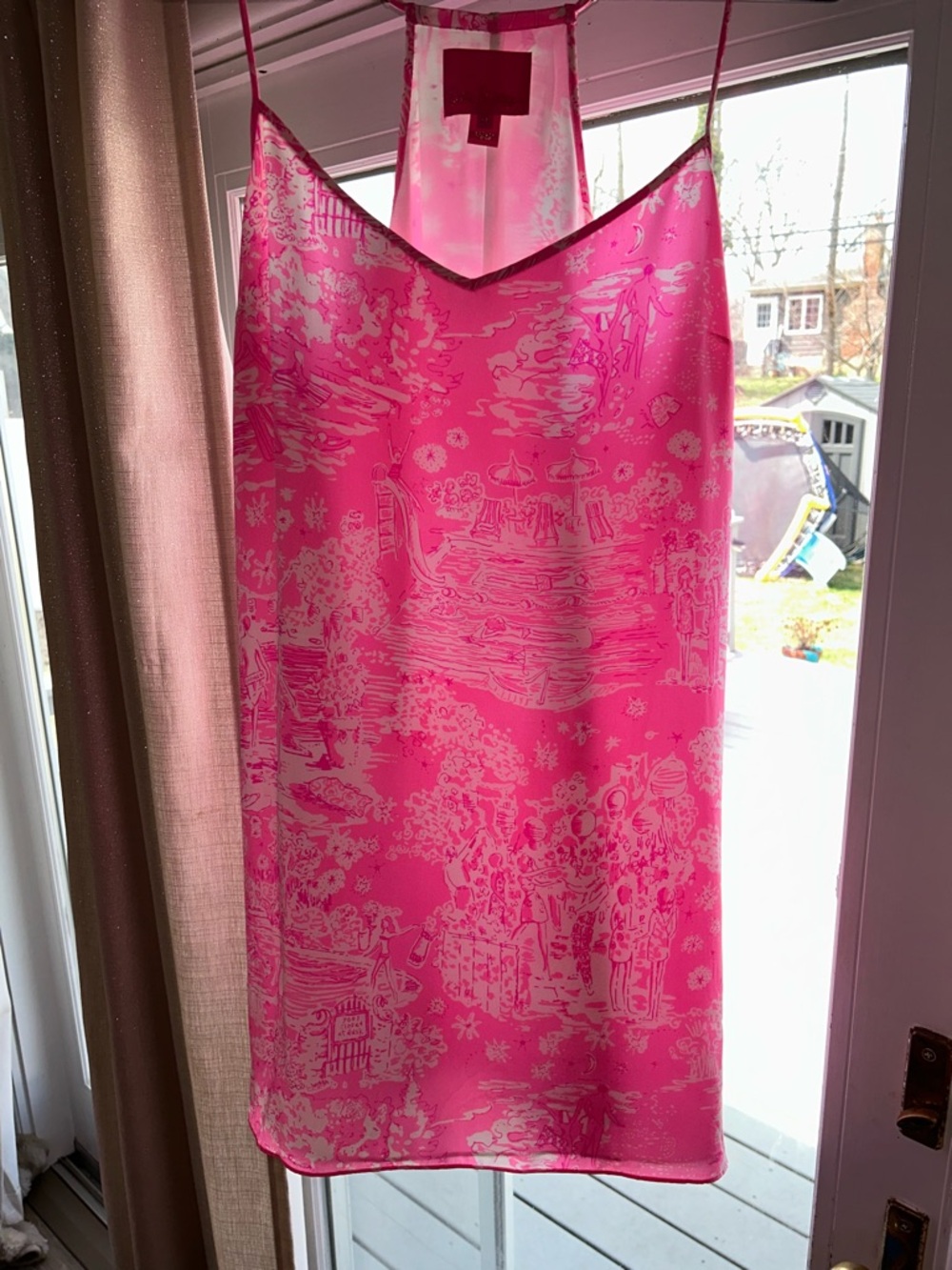 Lilly Pulitzer Pink Toile Slip Dress. Size XL.